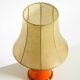 Beautiful 1960s orange ceramic table lamp with Cocoon shade | Made in Italy