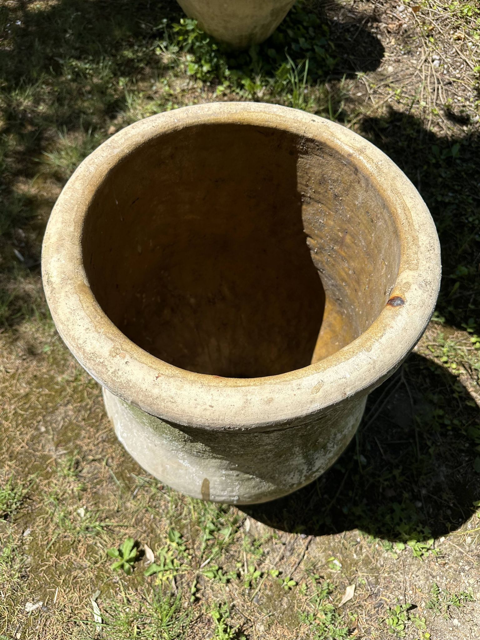 Ancient terracotta pottery jar from the 19th century.