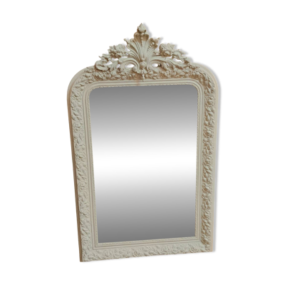 Miroir Louis Philippe à cartouche patiné