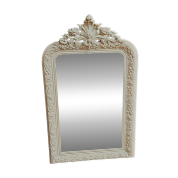 Miroir Louis Philippe à cartouche patiné