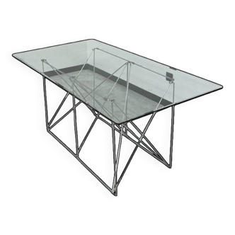 Dining table with folding base by Max Sauze Studio, France, 1970s