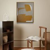 Ocher-taupe relief acrylic paint