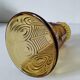 Art Deco vase in molded pressed glass, amber color