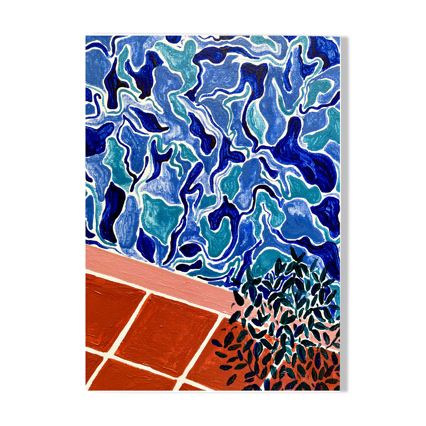 Pool with plant print