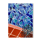 Pool with plant print