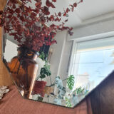Bevelled octagonal ancient mirror