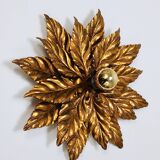 Hans Kögl Hollywood Regency Florentine Wall Light Ceiling Fixture in Gold Metal