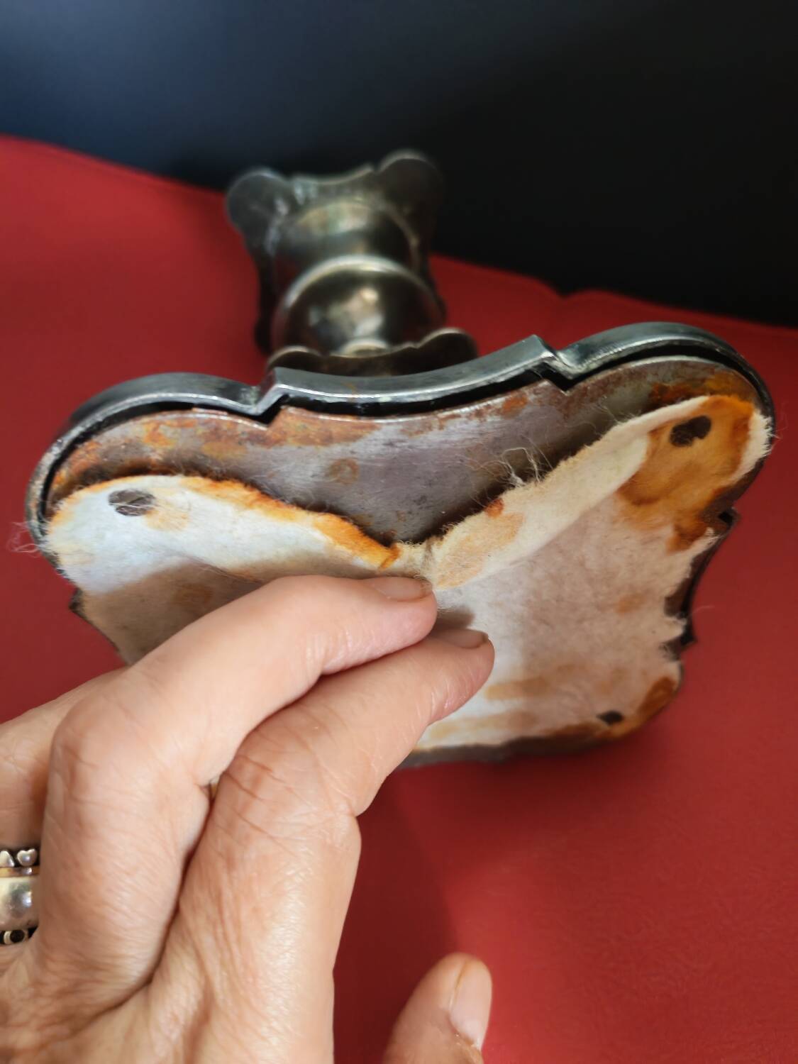 Silver candle holder