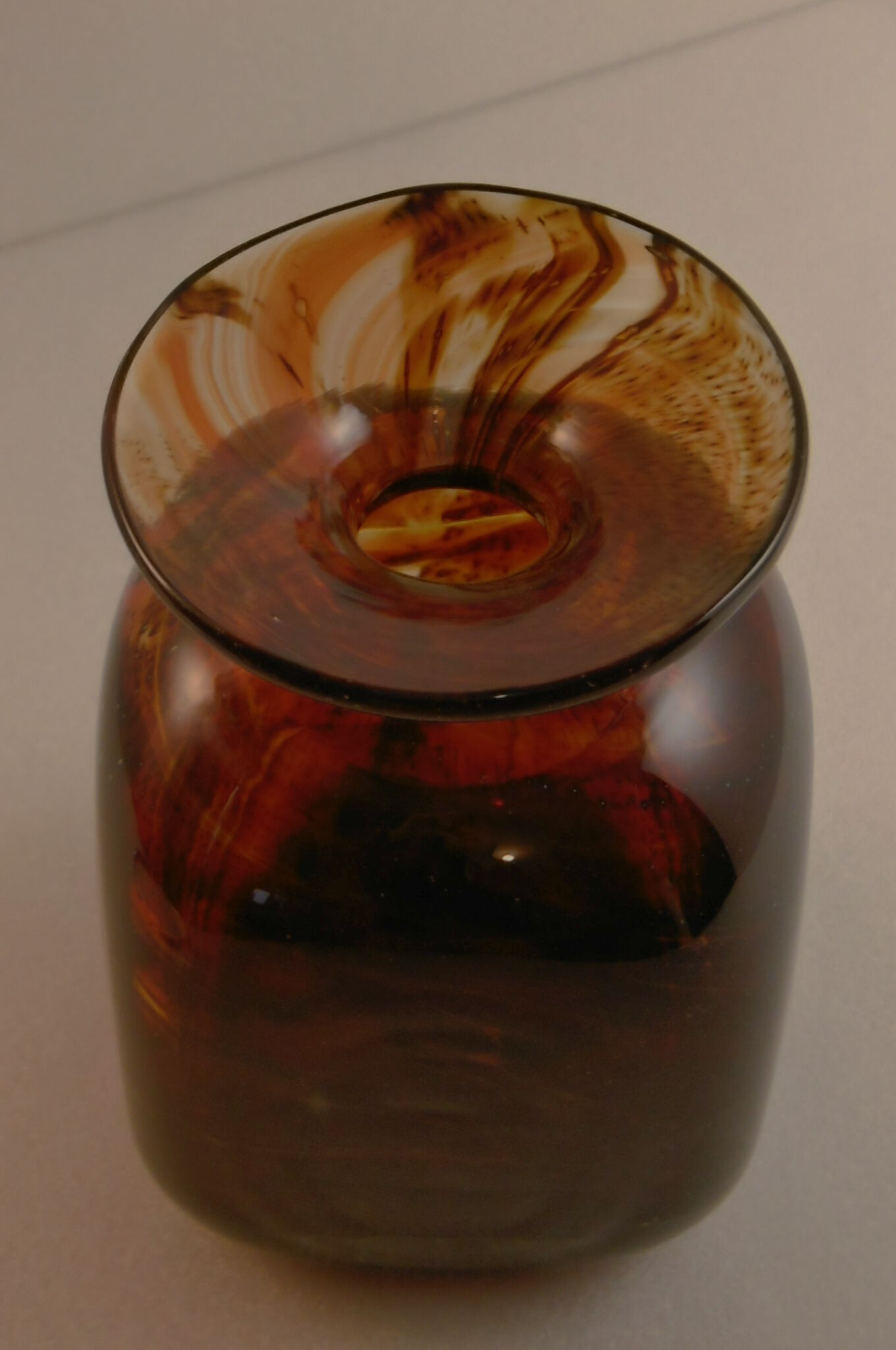 Amber-colored vase by Mdina