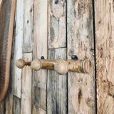 Wooden wall-mounted coat rack with 3 hooks