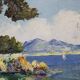 Bord de mer, huile sur panneau