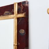 Large pair of 19th century gilded wood mirrors in bamboo and silk style