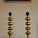 Pair of tall mid-century Swedish brass bobbin lamps by Aneta