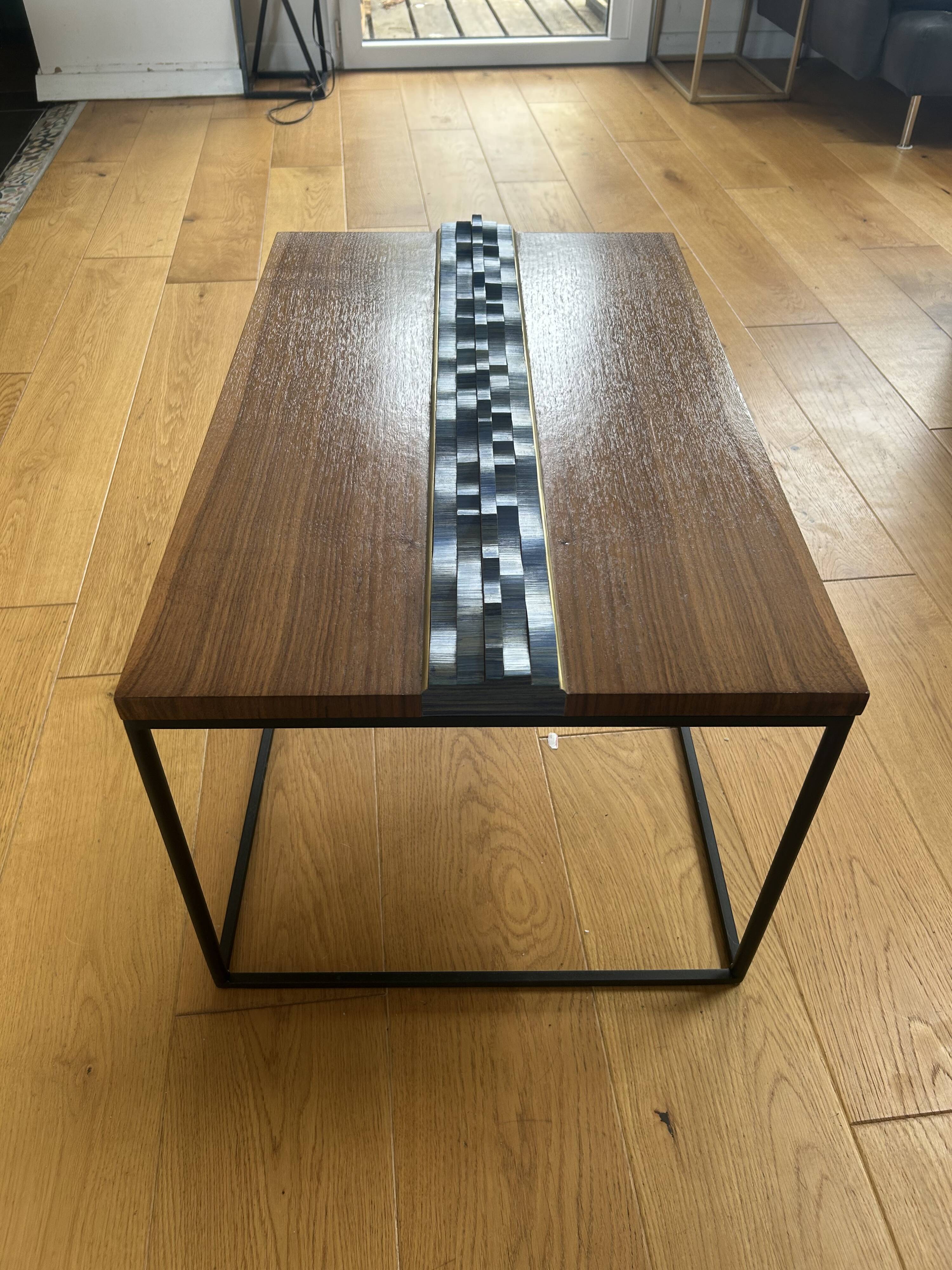 Walnut straw coffee table