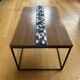 Walnut straw coffee table