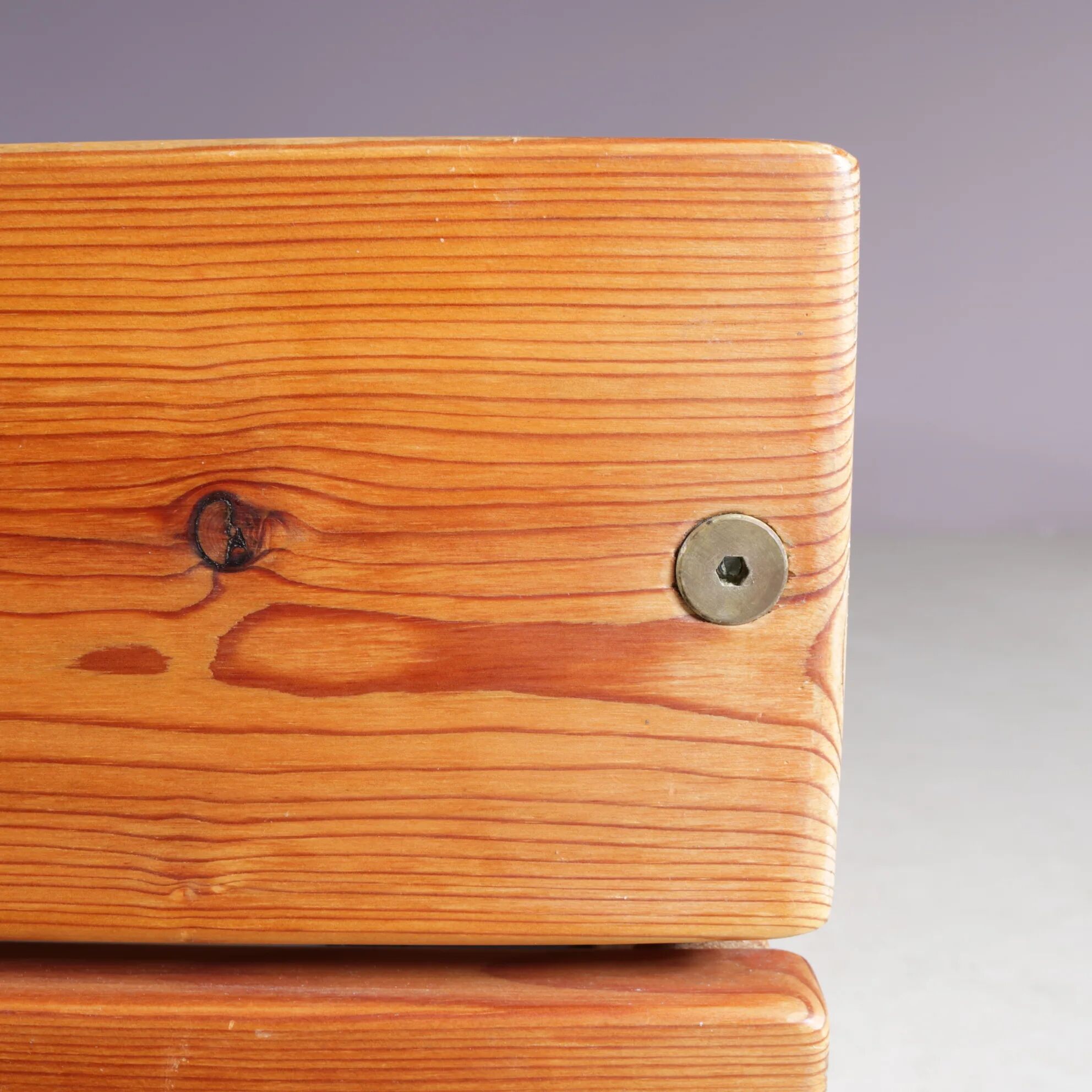 1970s pine wooden bed from Finland