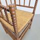 Mid-Century Arts and Craft Oak Bobbin Chair with Rush Seat, 1930s