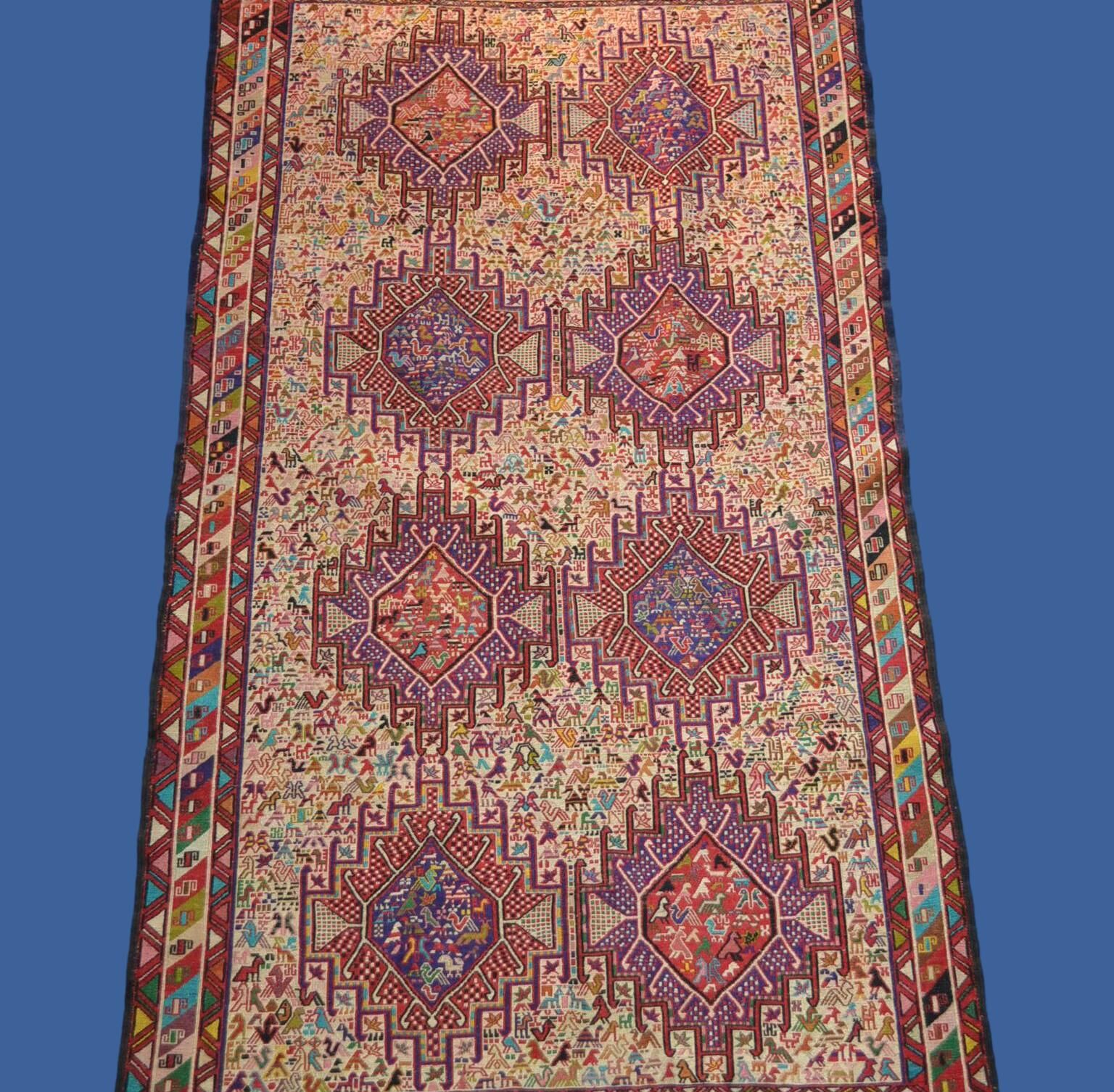 Soumak carpet, iranian azerbaijan wool, 198x118cm