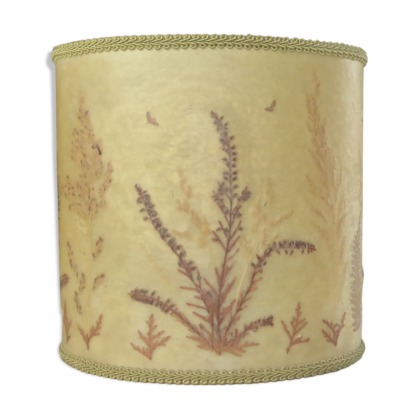 Vintage herbarium lampshade signed C. Loqueneux
