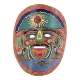 Colorful terracotta mask from Mexico, 1970s
