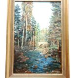 Forest Landscape Painting by Gaston Blondeau 1886-1979