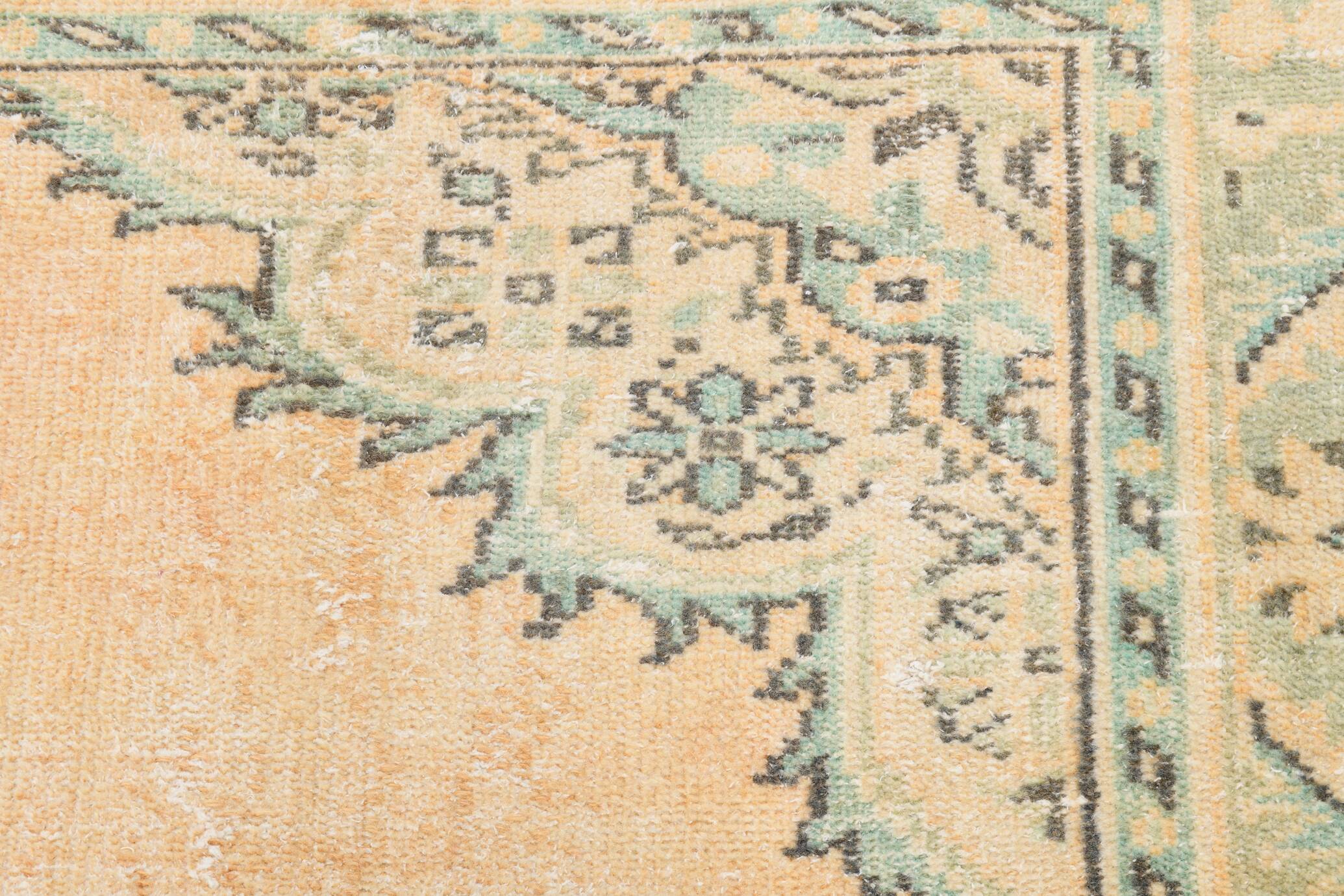 Mustard Yellow Vintage Rug, Handmade Persian Rug, 180x277 Cm
