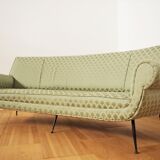 Curved silk sofa by Gigi Radice, 1950