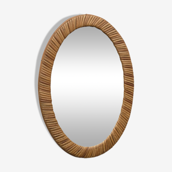 Oval rattan mirror 43x29cm