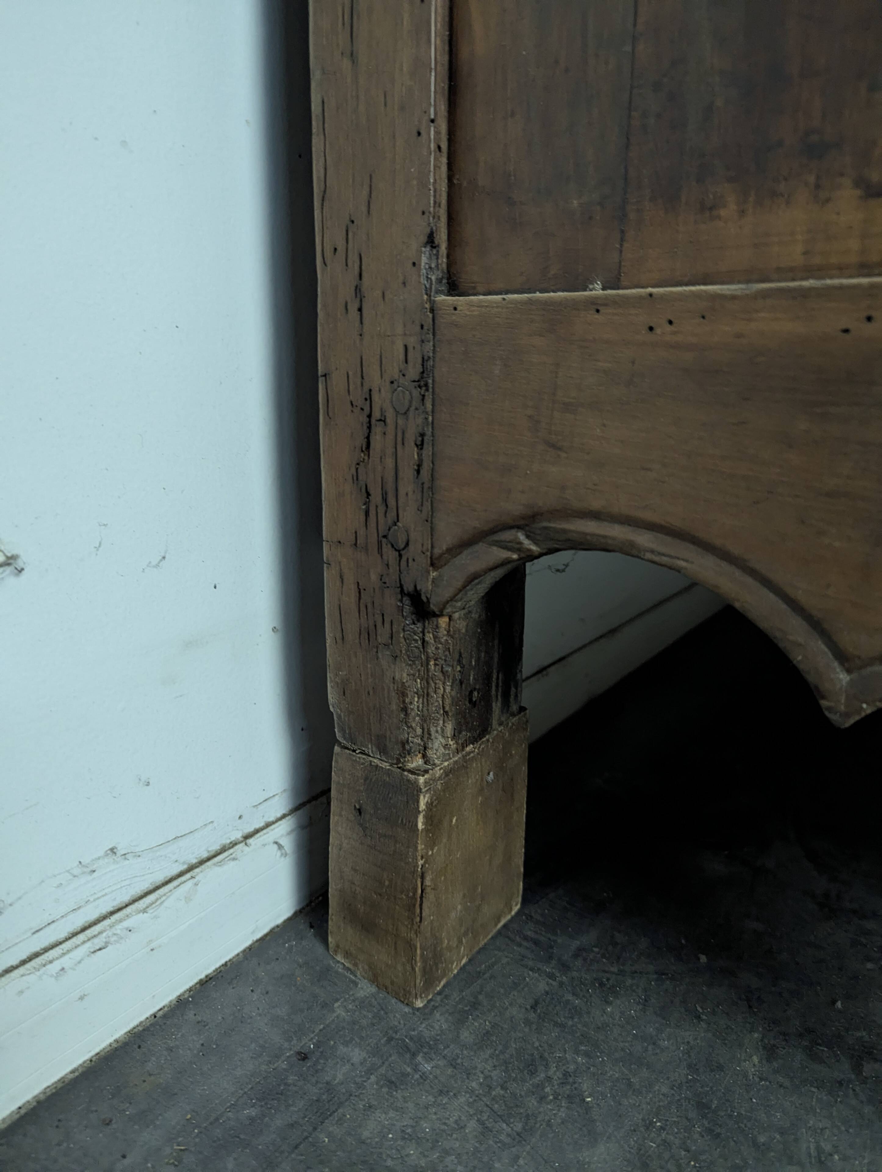 Louis XV-style buffet in walnut and burl with openwork fittings.