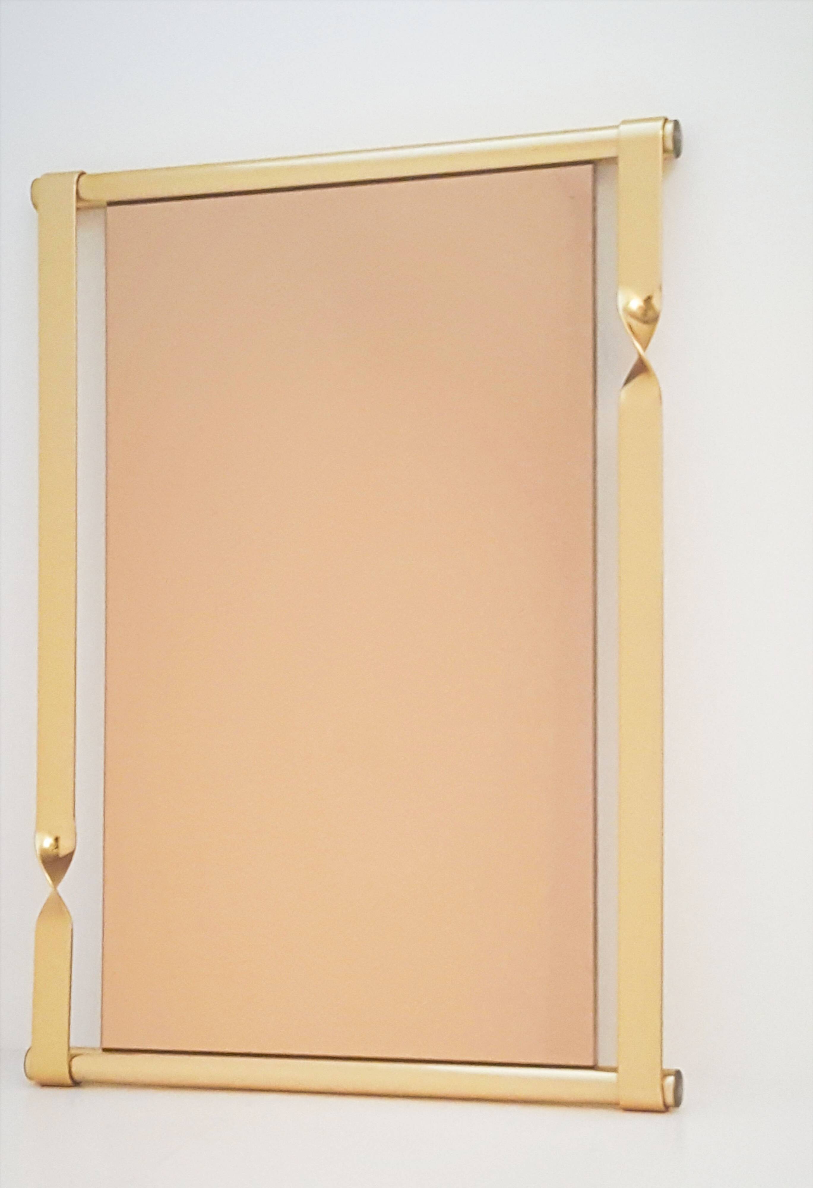Miroir du milieu du siècle de Luciano Frigerio avec cadre torsadé doré, Italie, Italie