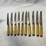 11 bakelite and silver knives early 20th