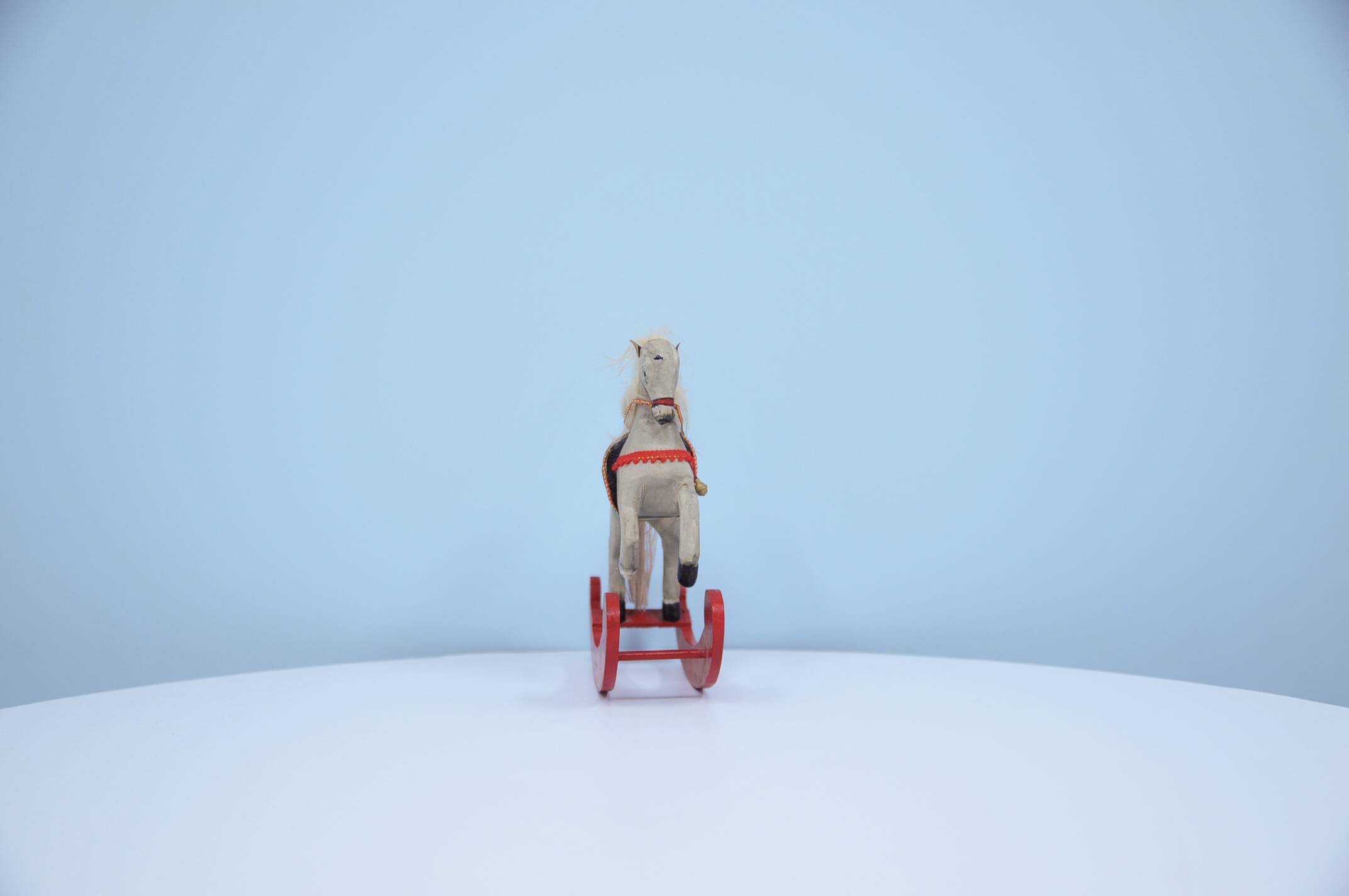 vintage colored wooden rocking horse