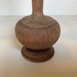 Old trumpet-shaped wooden vase