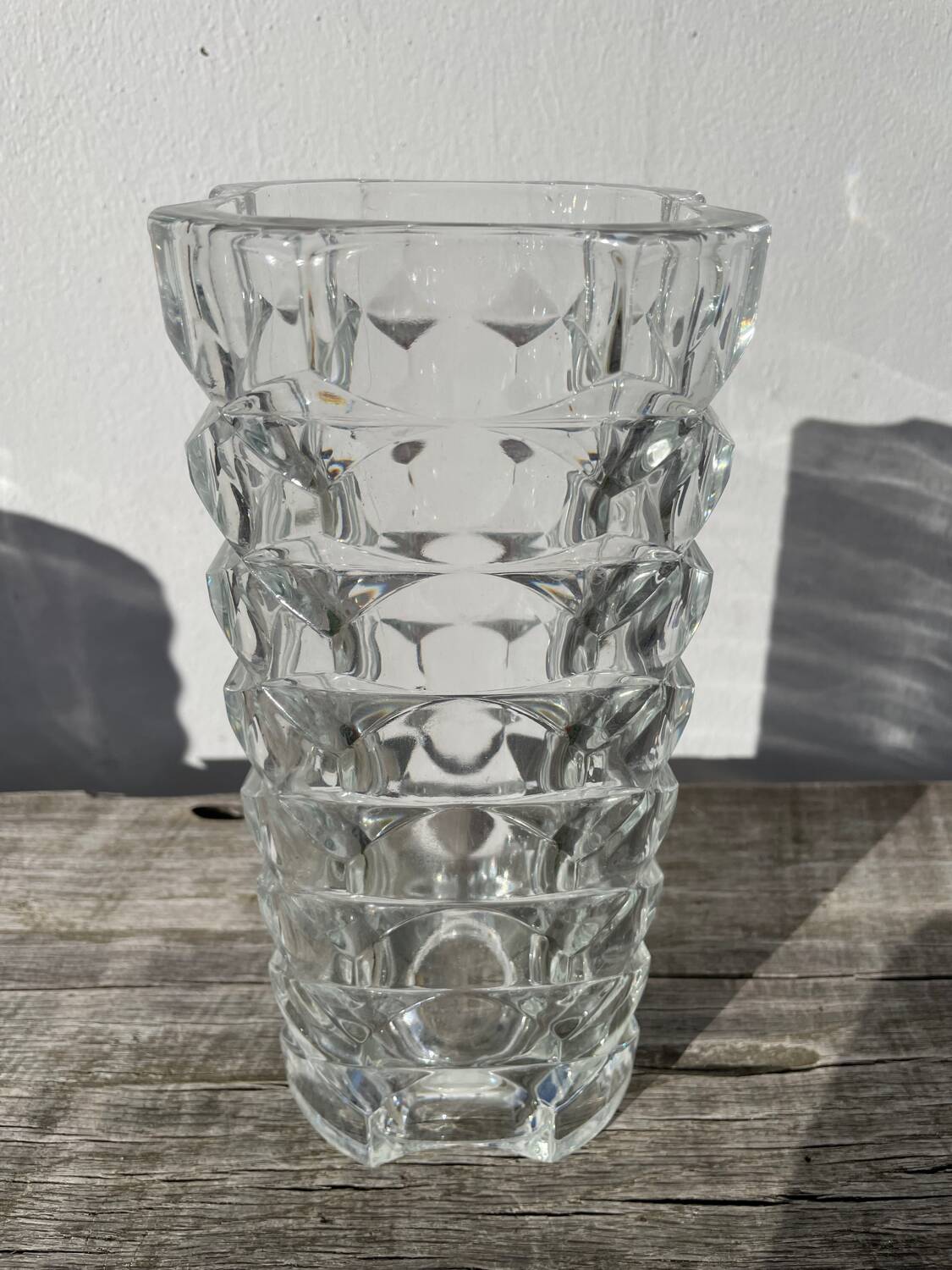 Classic clear thick glass vase