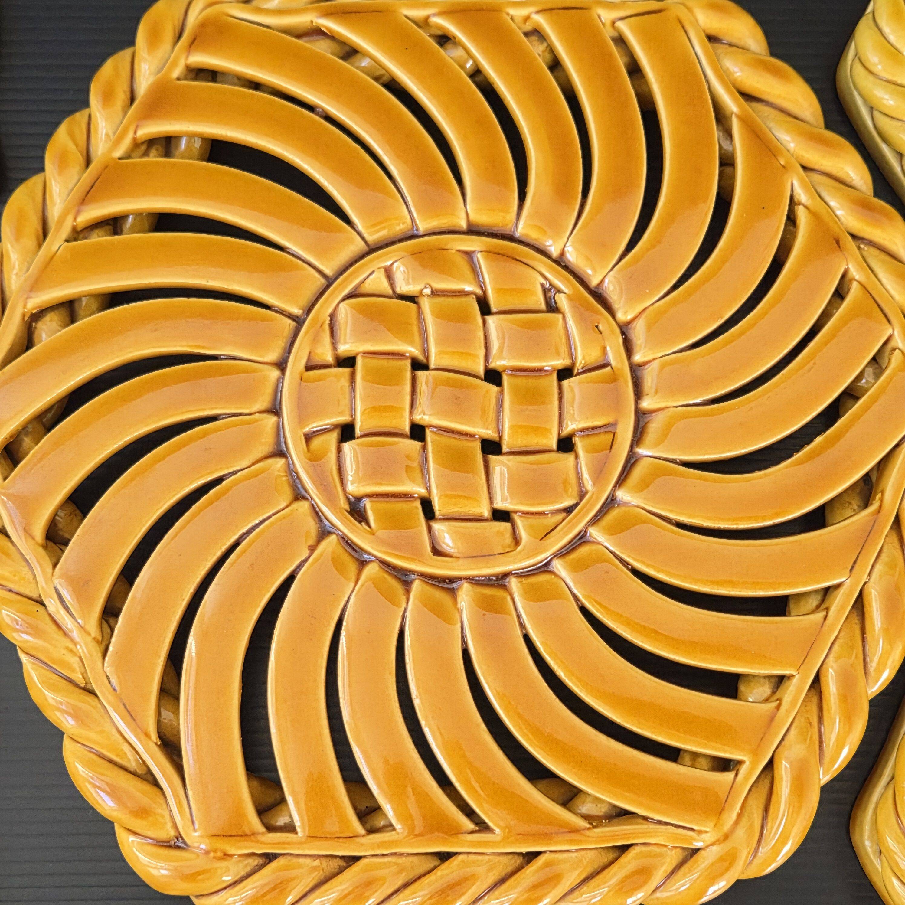 Vallauris trivets, knife holders and bottle coasters