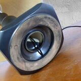 Baluster lamp in glossy black enamelled earthenware