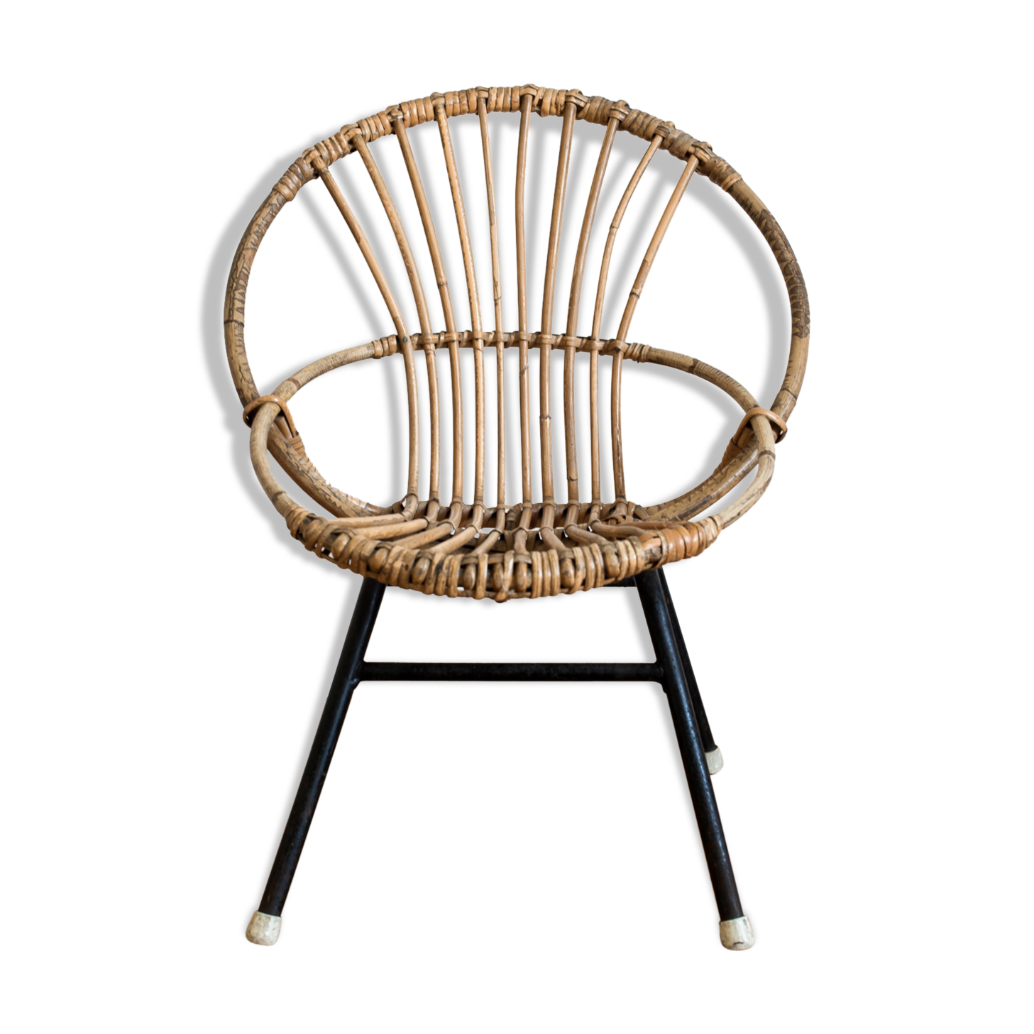 Fauteuil rotin corbeille enfant