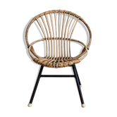 Fauteuil rotin corbeille enfant