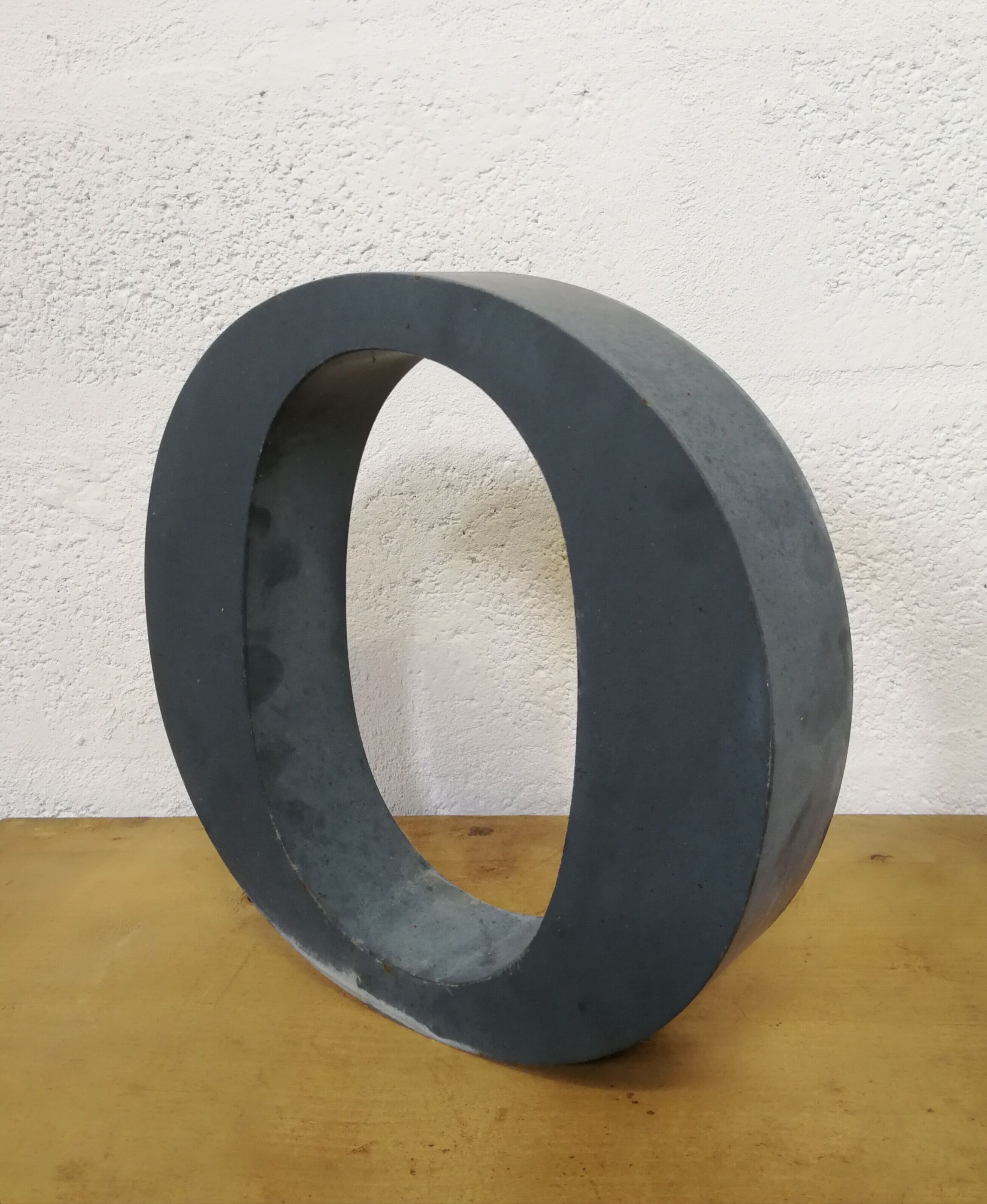 Letter O old embossed and zinc