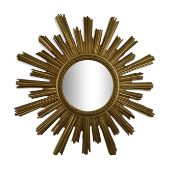 Miroir soleil doré vintage 58cm