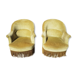 Pair of green toad armchairs