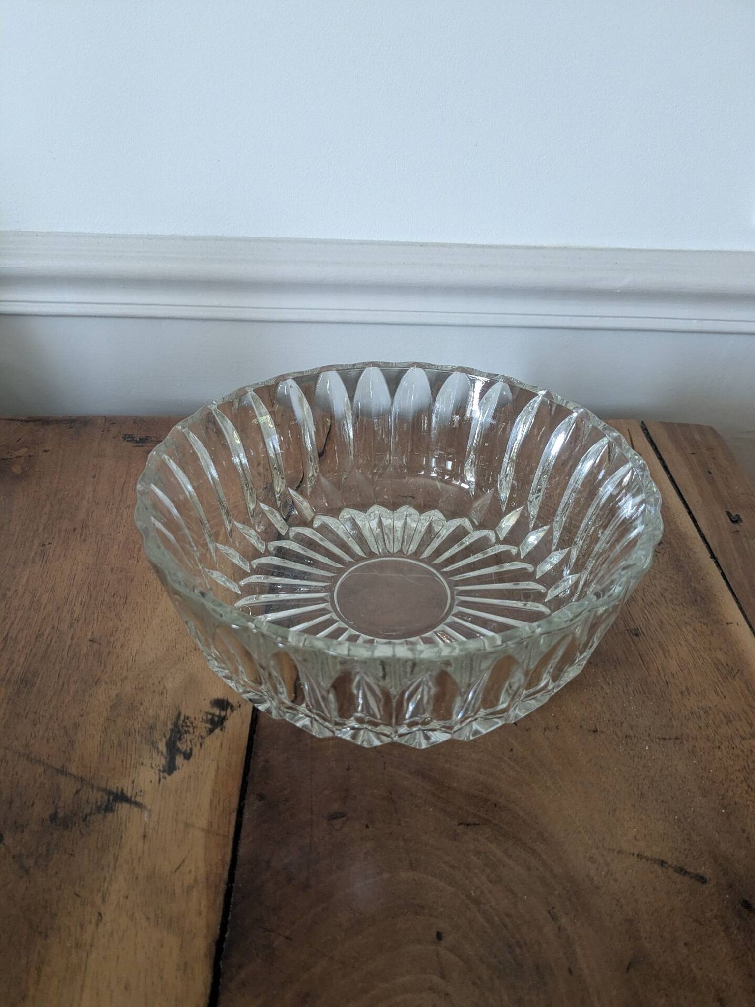Cut glass salad bowl