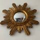 Vintage Witch Eye Mirror in Gilded Wood and Domed Glass