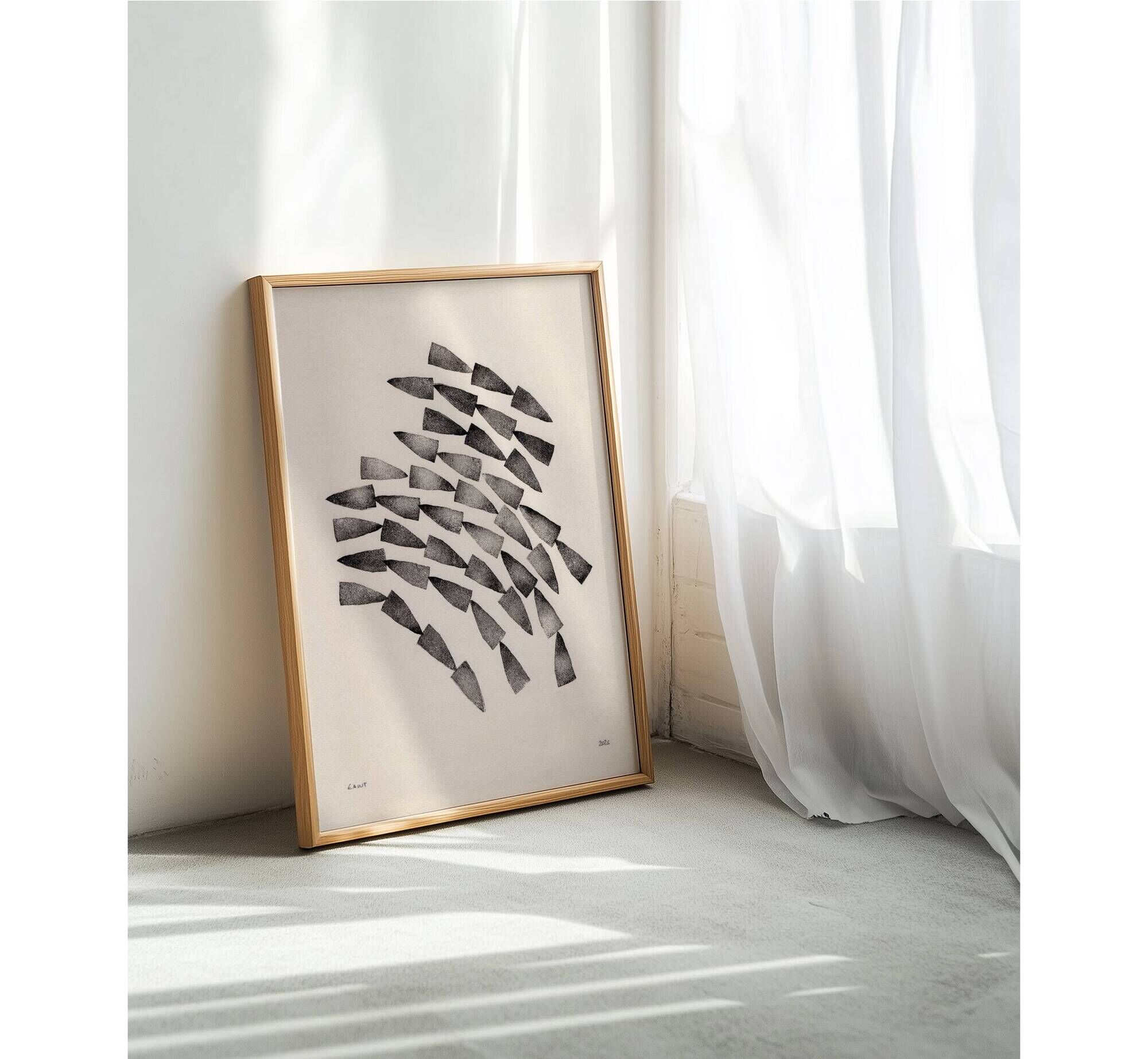Abstract black composition 50x70 after a painting by Eawy