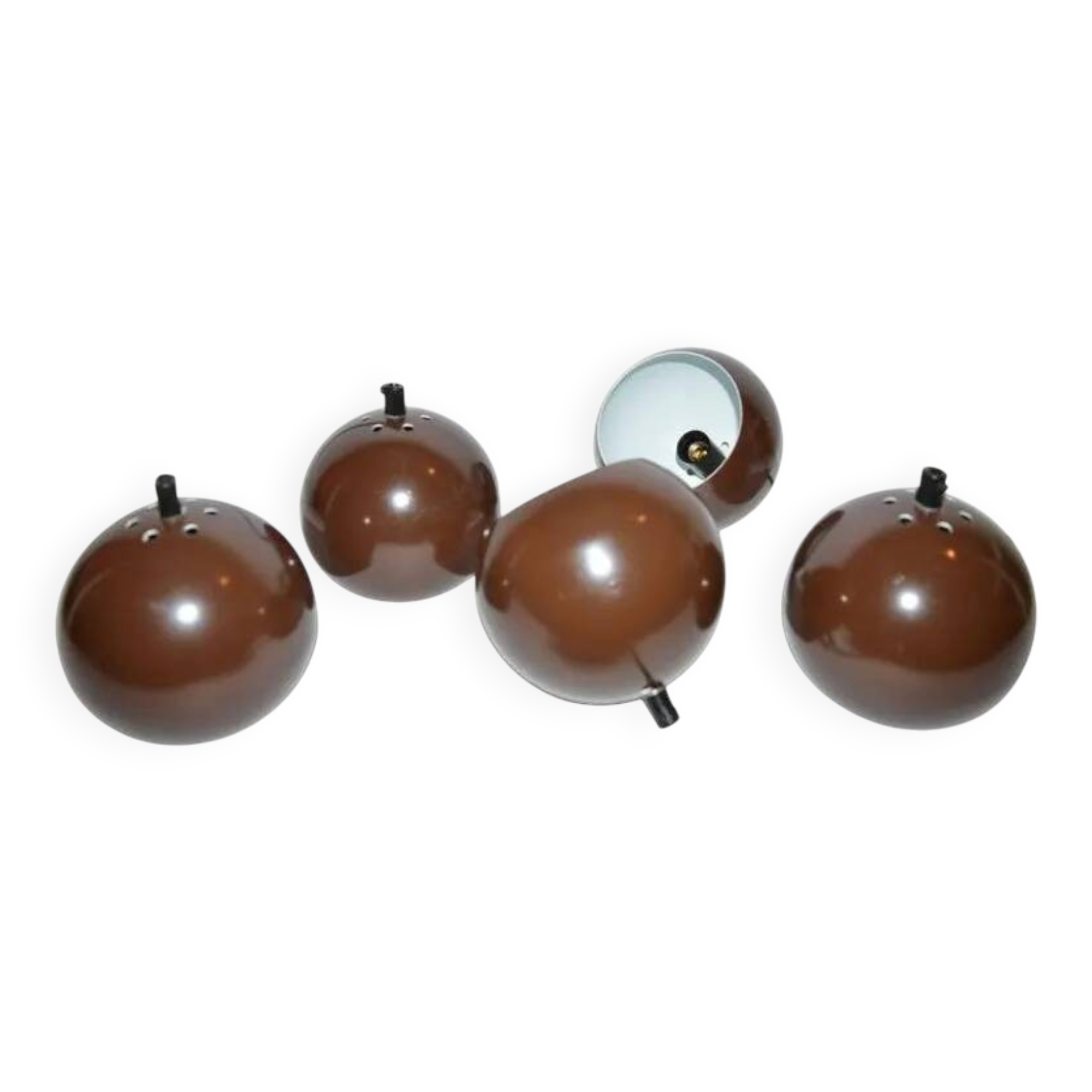 Set of 5 Mid-Century Design Ceiling Lamps Bubbles, E.S.Horn, Denmark, 1970s