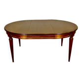 Louis XVI style mahogany oval or round table with extensions, 8 people