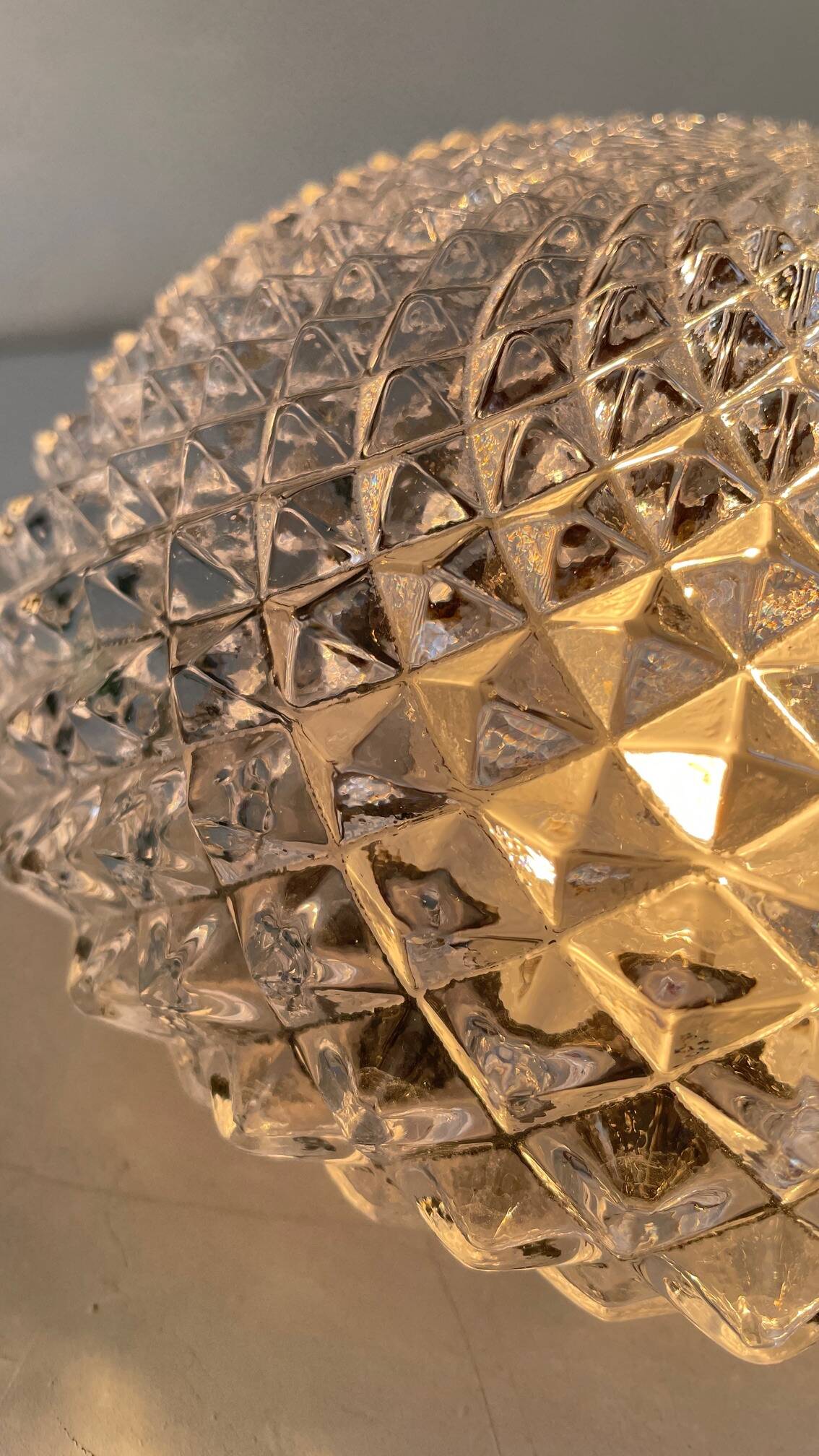 APPLIQUE Semi-Crystal Ceiling Light 1950s