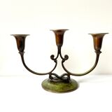 Art Deco Swedish Grace  candleholder in Varnish Verdigris Brass