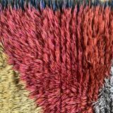 Tapis Rya suédois vintage en laine tissé à la main, années 1970