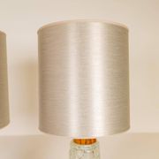 Midcentury table lamps Orrefors teak and glass Sweden